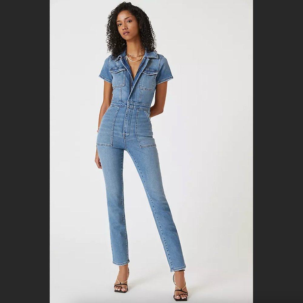 NWOT Good American Denim Jumpsuit ‘Fit For Success’ size 1